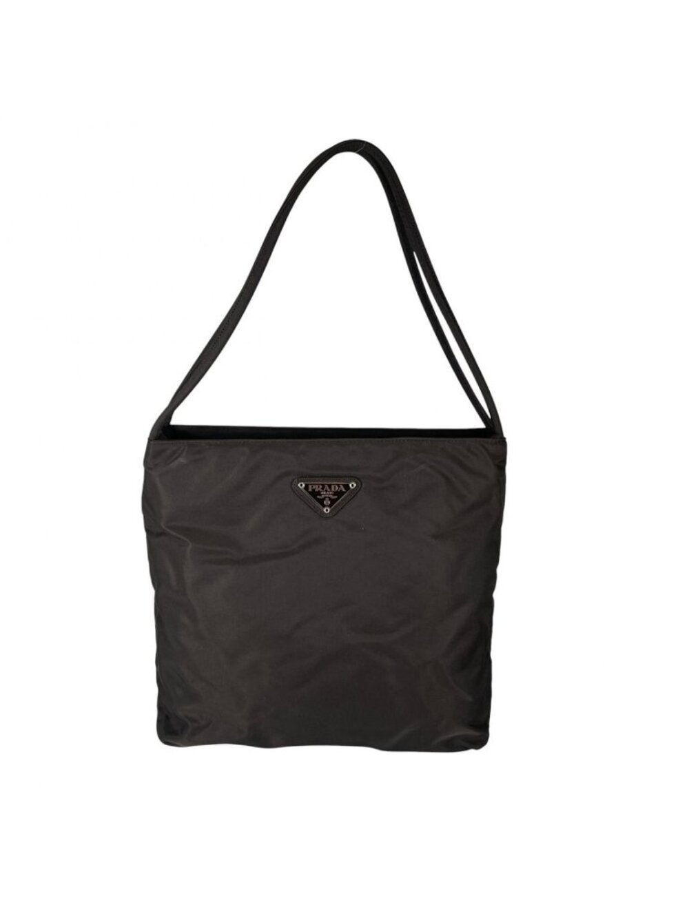 Prada Triangle Logo Handbag Nylon Gray